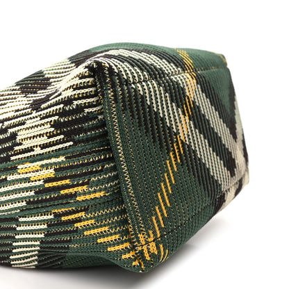 Canvas Knitted Check Mini Peg Duffle Bag Ivy