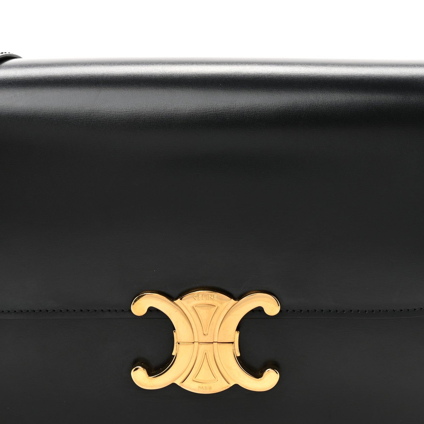 Shiny Calfskin Medium Triomphe Black