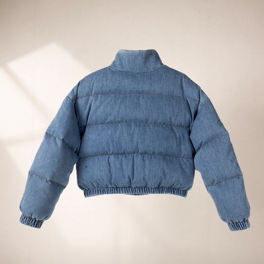 CC 24AW Jennie Denim Down Jacket With Camellias