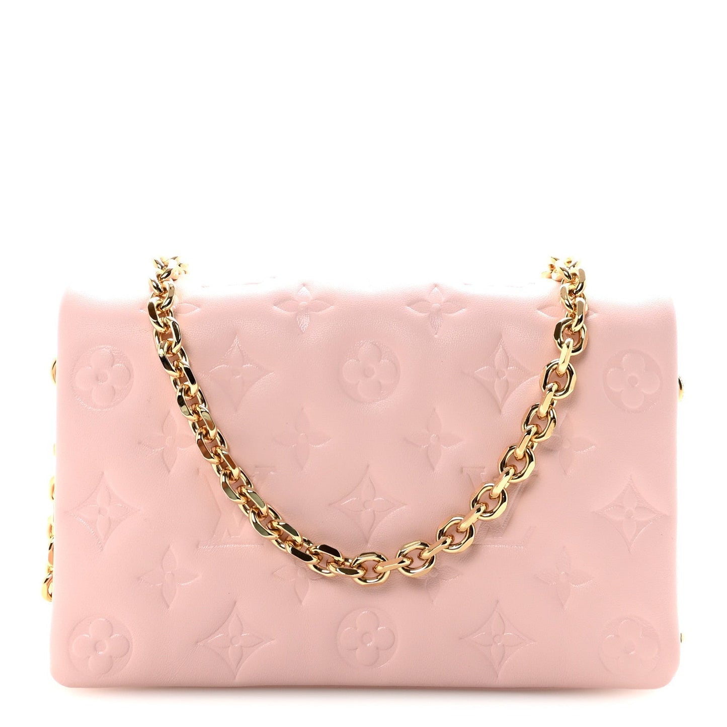 Lambskin Embossed Monogram Pochette Coussin Rose