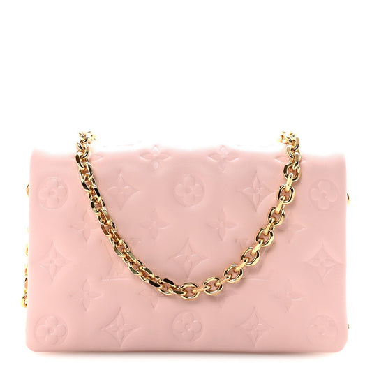 Lambskin Embossed Monogram Pochette Coussin Rose