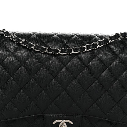 Caviar Quilted Maxi Double Flap Black