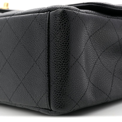 Caviar Quilted Maxi Double Flap Black