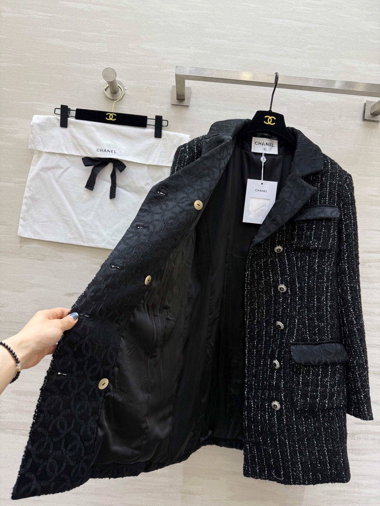 CC Jacket Black Silver Black Tweed 344806