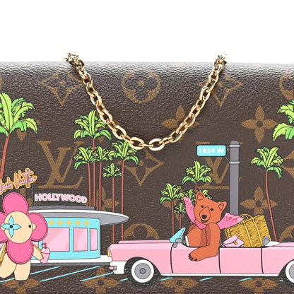 Monogram 2021 Christmas Animation Hollywood Pochette Felicie Chain Wallet Fuchsia