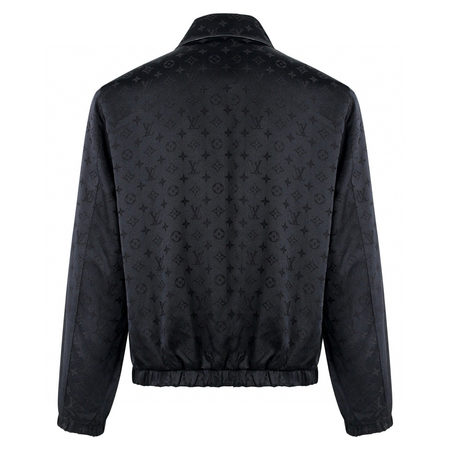 LV 1v Checkered Leather Collar Reversible Waist-cinching Jacket 494280