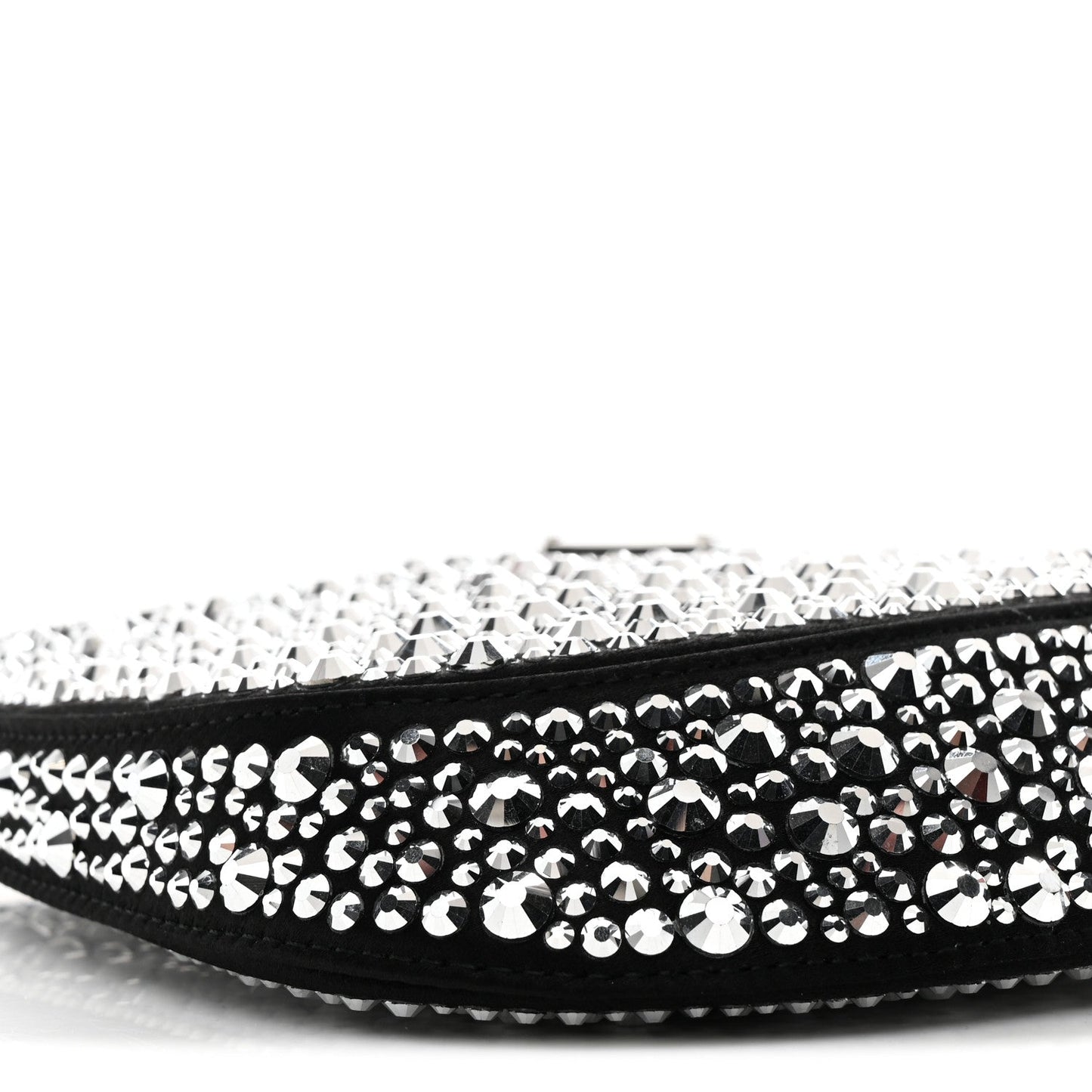 Satin Crystal Cleo Adjustable Strap Shoulder Bag Metal