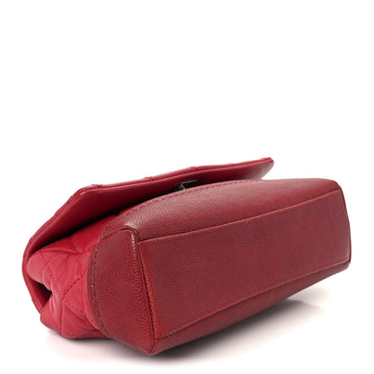 Caviar Lambskin Quilted Bi Coco Flap Red