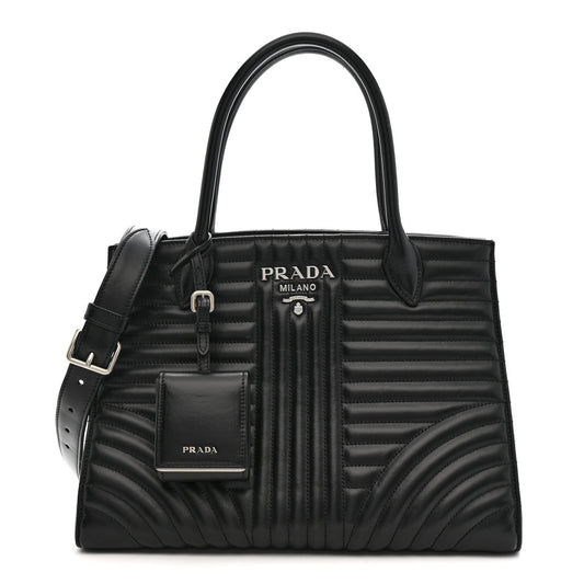 Soft Calfskin Impunture Diagramme Tote Black
