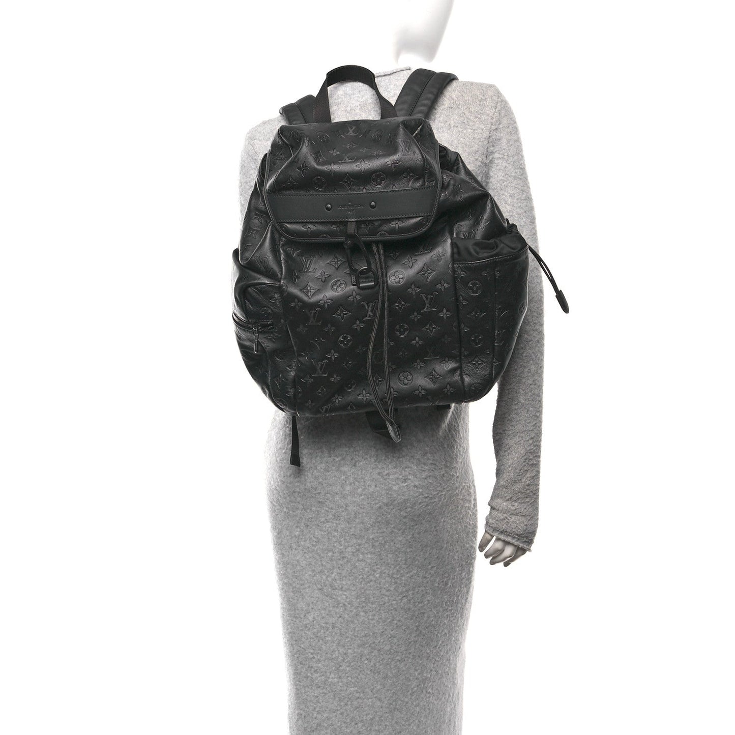Calfskin Monogram Shadow Discovery Backpack Black