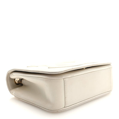 Lambskin CC Mania Flap Bag White