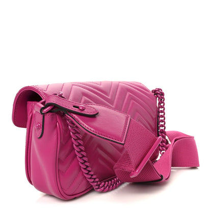 Calfskin Matelasse Monochrome GG Marmont Crossbody Shoulder Bag Classic Fuxia