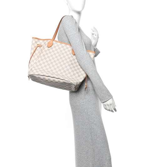 Damier Azur Neo Neverfull MM Rose Ballerine