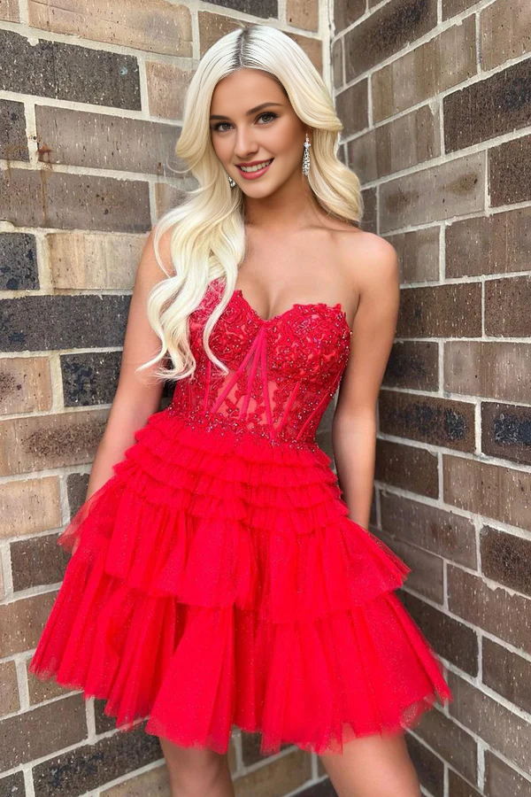 omberprom Elegant A Line Graduation Dresses Sweetheart Homecoming Dress Short Prom Dress