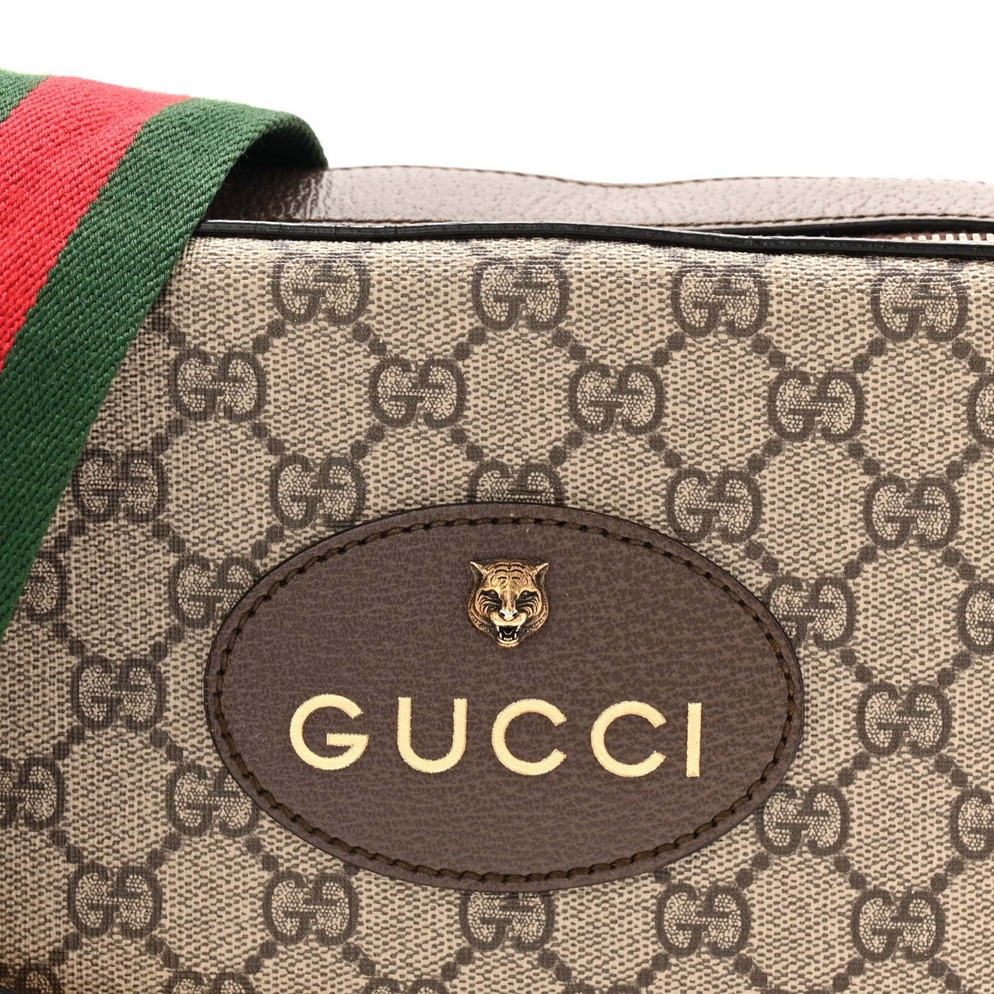 GG Supreme Monogram Web Neo Vintage Shoulder Bag Beige New Acero Crop