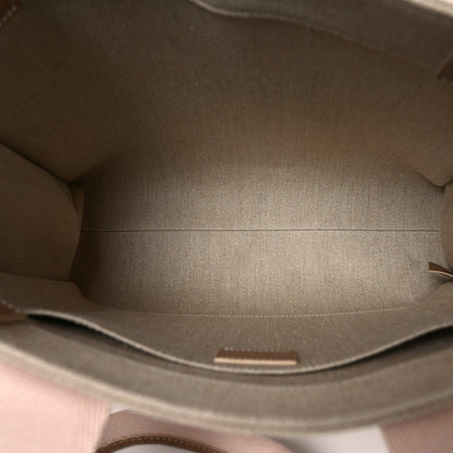 Linen Calfskin Medium Woody Ribbon Tote Blushy Beige