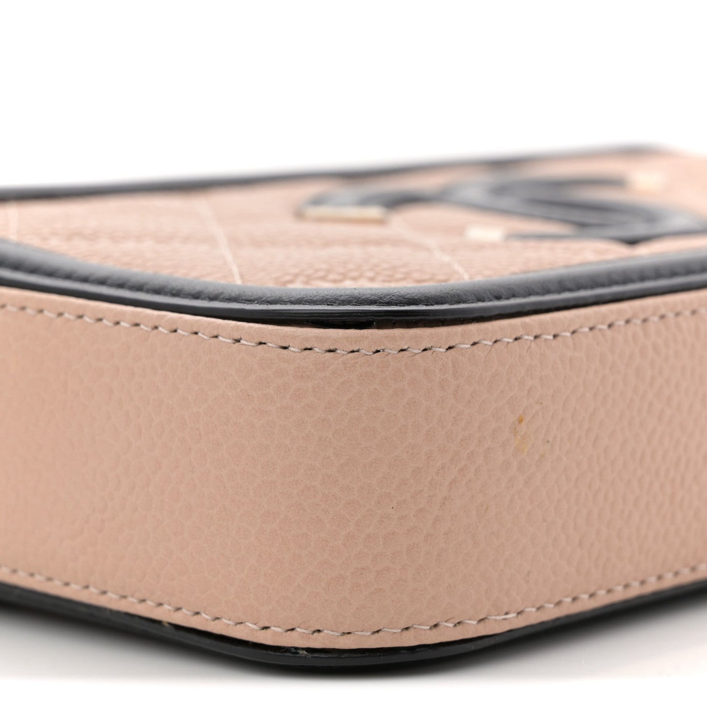 Caviar Quilted CC Filigree Clutch With Chain Beige Black
