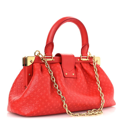 Calfskin Nanogram Embossed Clutch Red
