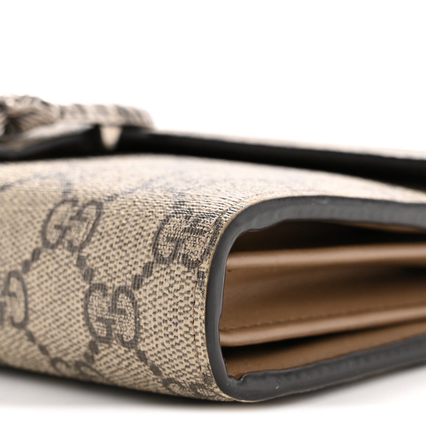 GG Supreme Monogram Mini Dionysus Chain Wallet Beige Taupe
