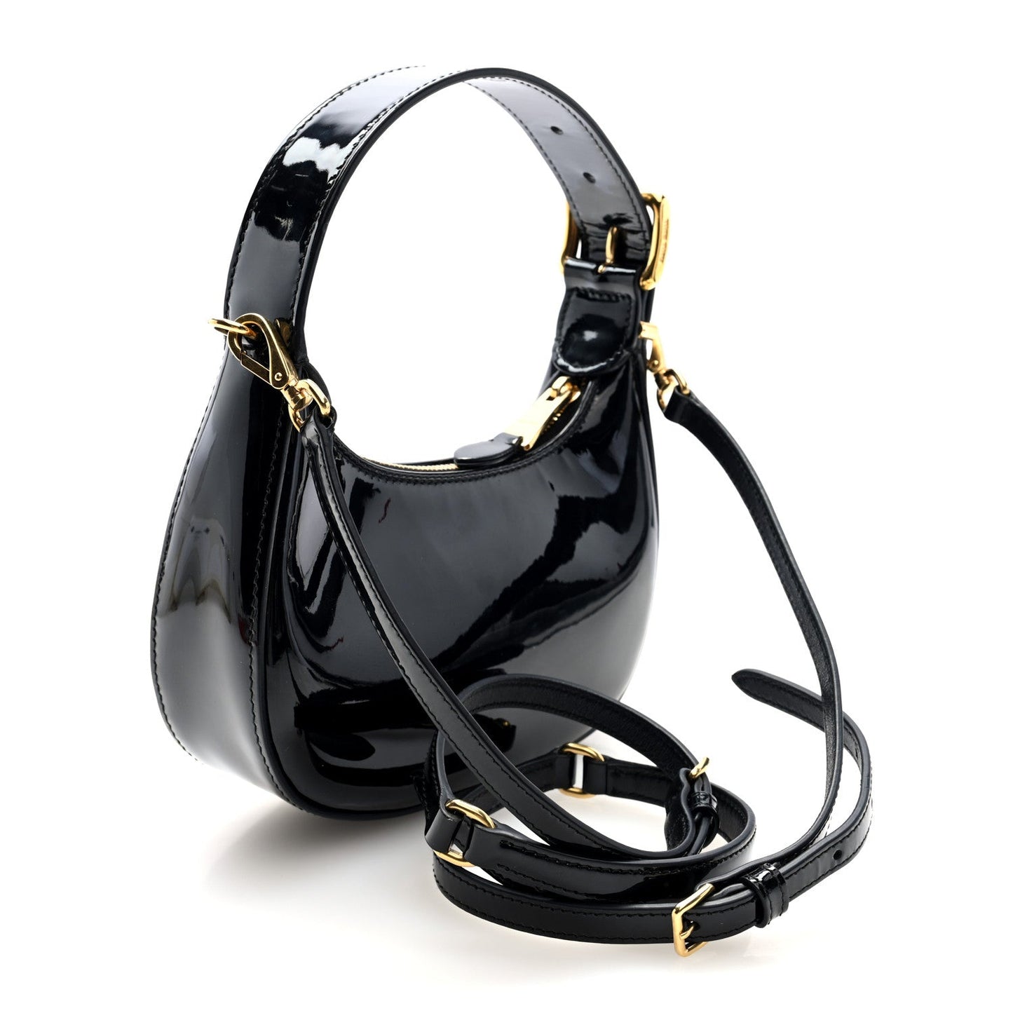 Patent Mini Hobo Black