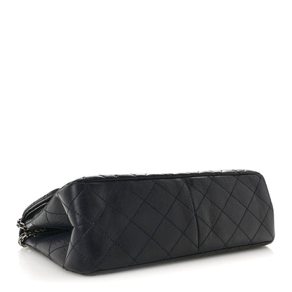 Aged Calfskin Quilted 2.55 Reissue 227 Flap Dark Blue