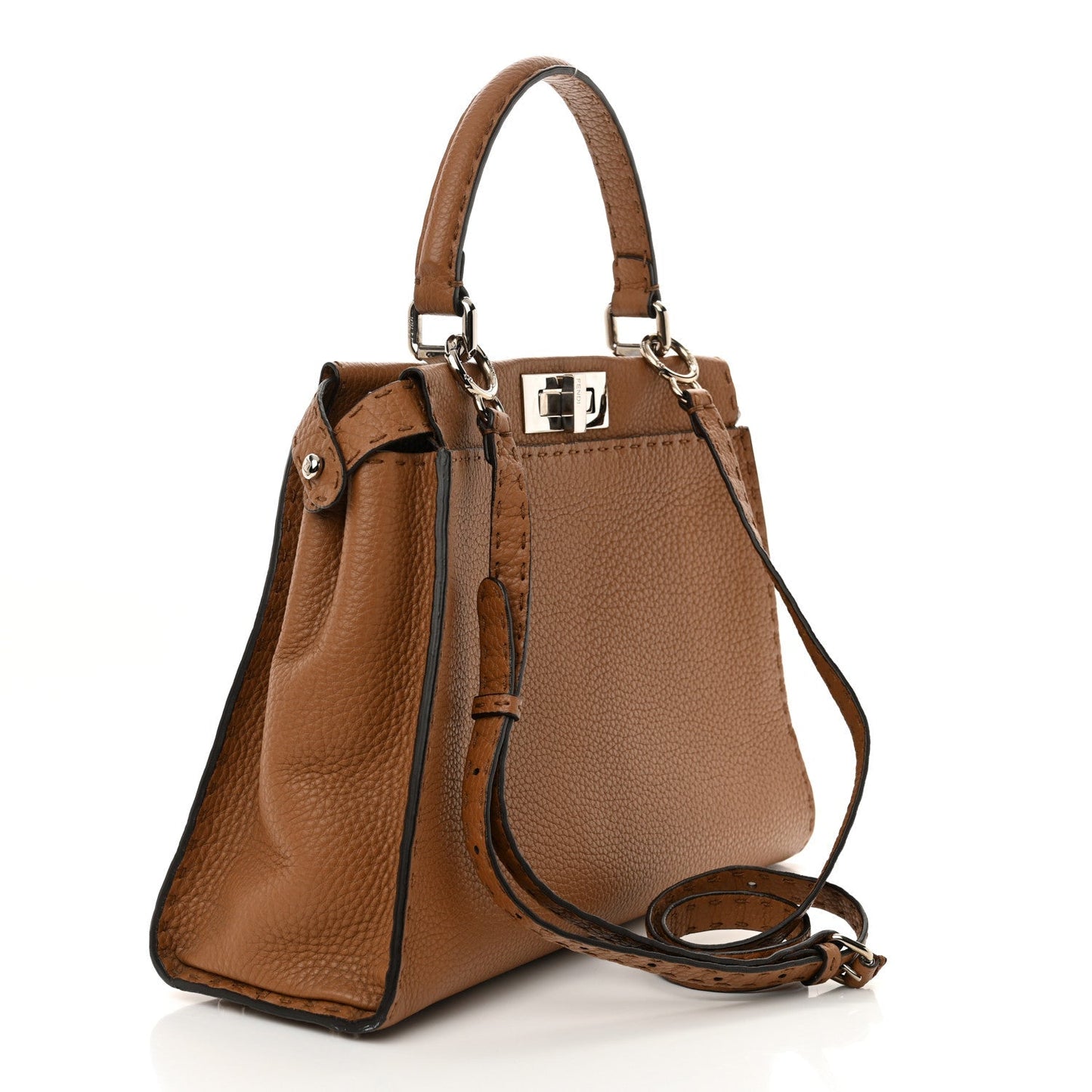 Cuoio Romano Selleria Bi-Color Medium Peekaboo Iconic Satchel Mou Deserto