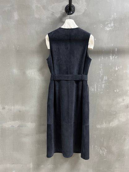 CC 25 Chain Trench Vest Coat Blend Black Cashmere