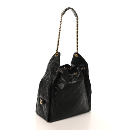 Caviar Quilted Medium Chanel 25 Handbag Black