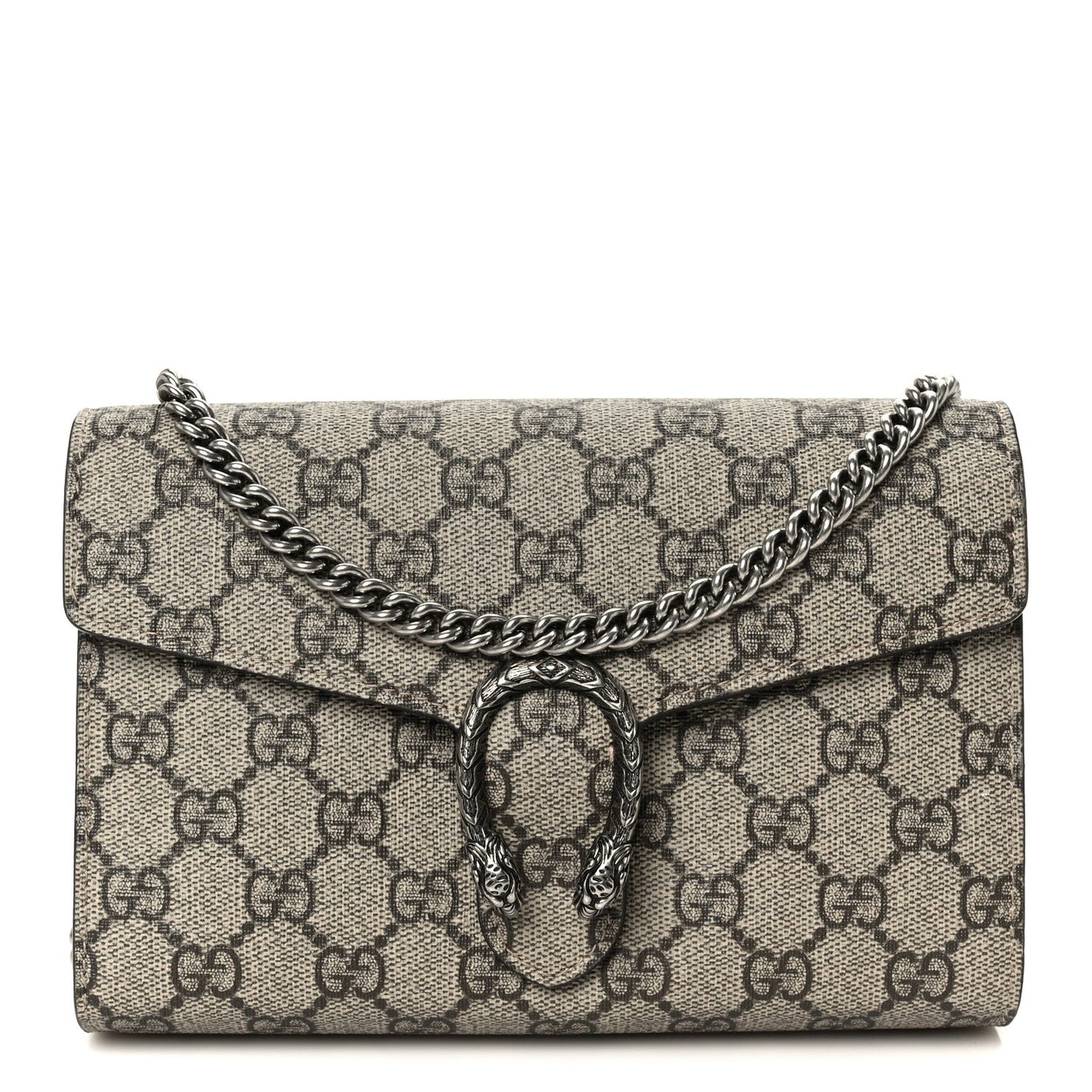 GG Supreme Monogram Mini Dionysus Chain Wallet Beige Taupe