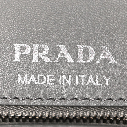 Camoscio Impunture Diagramme Medium Chain Flap Shoulder Bag Grey