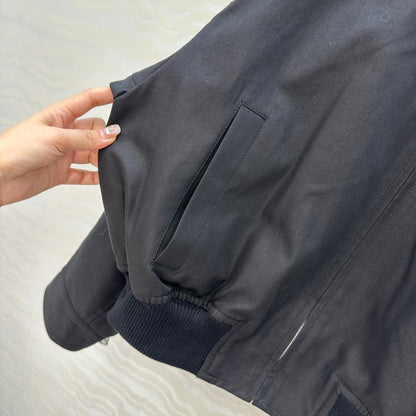 BV 25S Jacket Sheepskin Neck in Black Cotton
