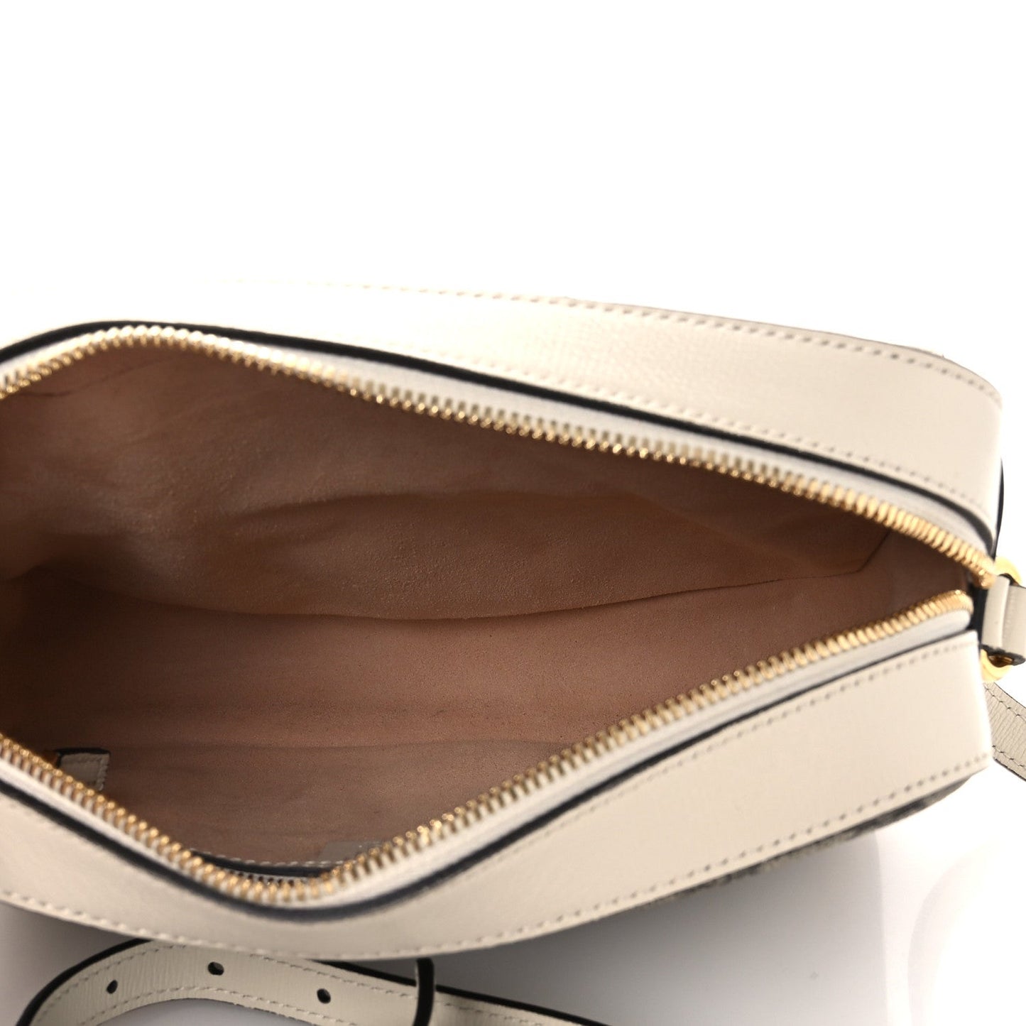 GG Supreme Monogram Small Horsebit 1955 Shoulder Bag Beige Mystic White