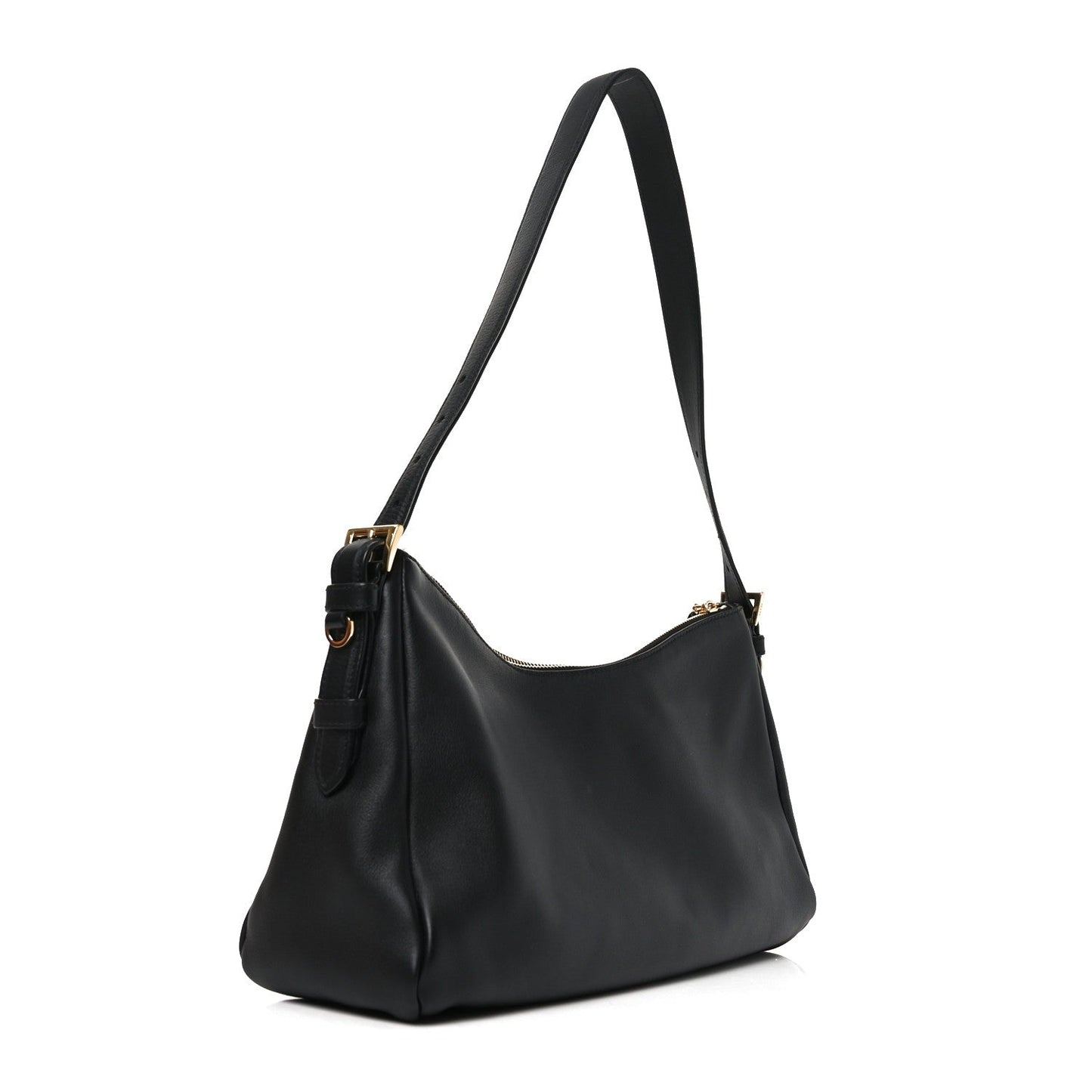 Soft Calfskin Large Aimée Shoulder Bag Black