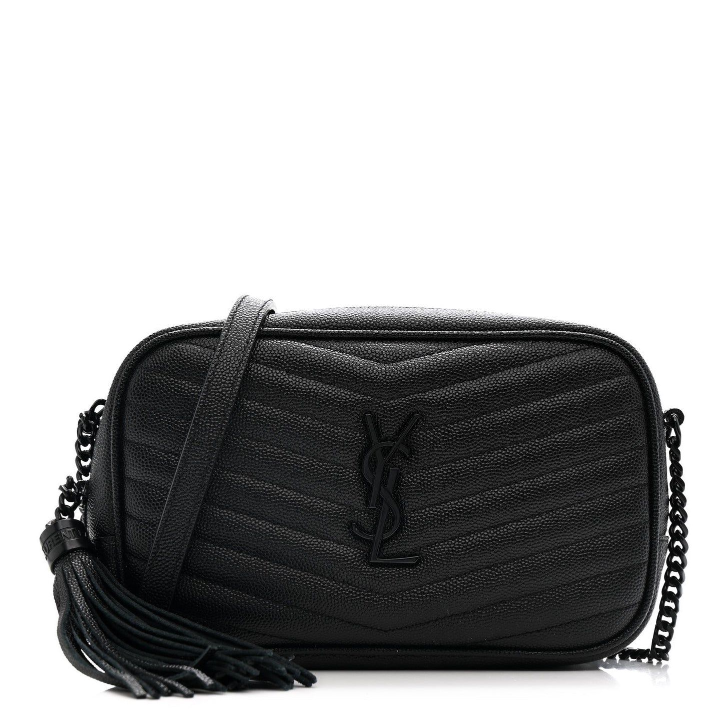 Grain De Poudre Matelasse Monochrome Monogram Mini Lou Camera Bag Black