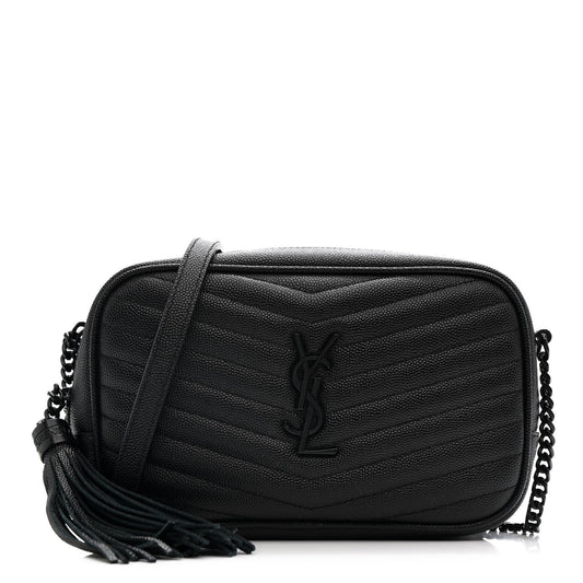 Grain De Poudre Matelasse Monochrome Monogram Mini Lou Camera Bag Black