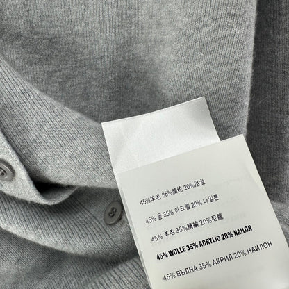 Miumiu 2026 Knit Long-Sleeve Cardigan Light Grey Wool Acrylic Nylon 349050