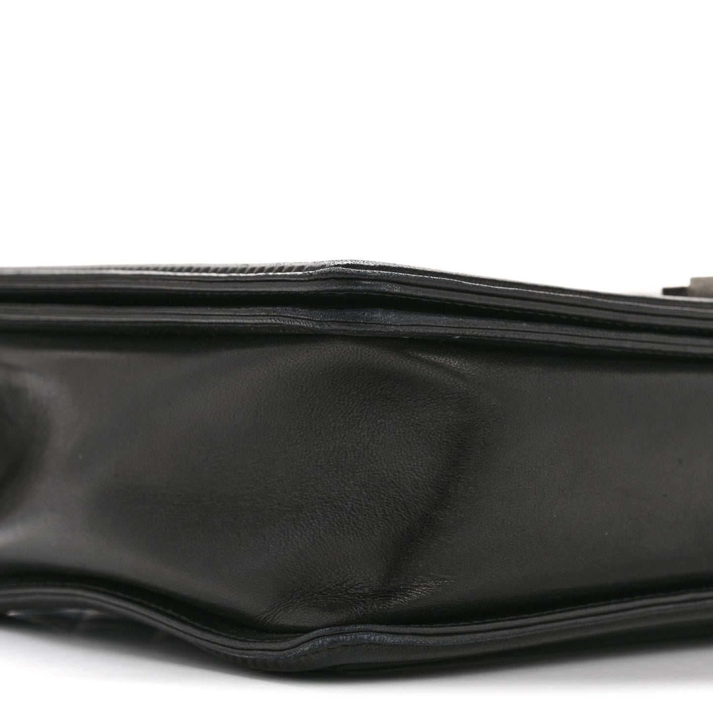 Lambskin Quilted Large Boy Flap Black