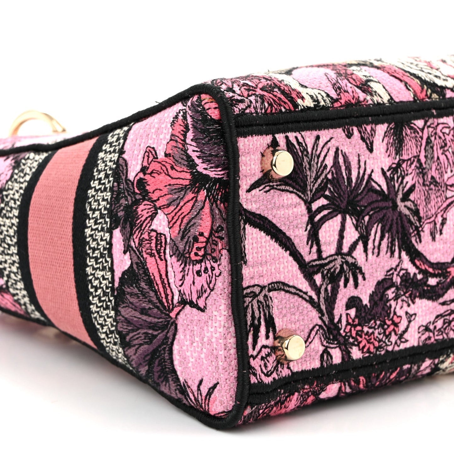 Toile de Jouy Voyage Embroidered Medium Lady D-Lite Fuchsia Multicolor