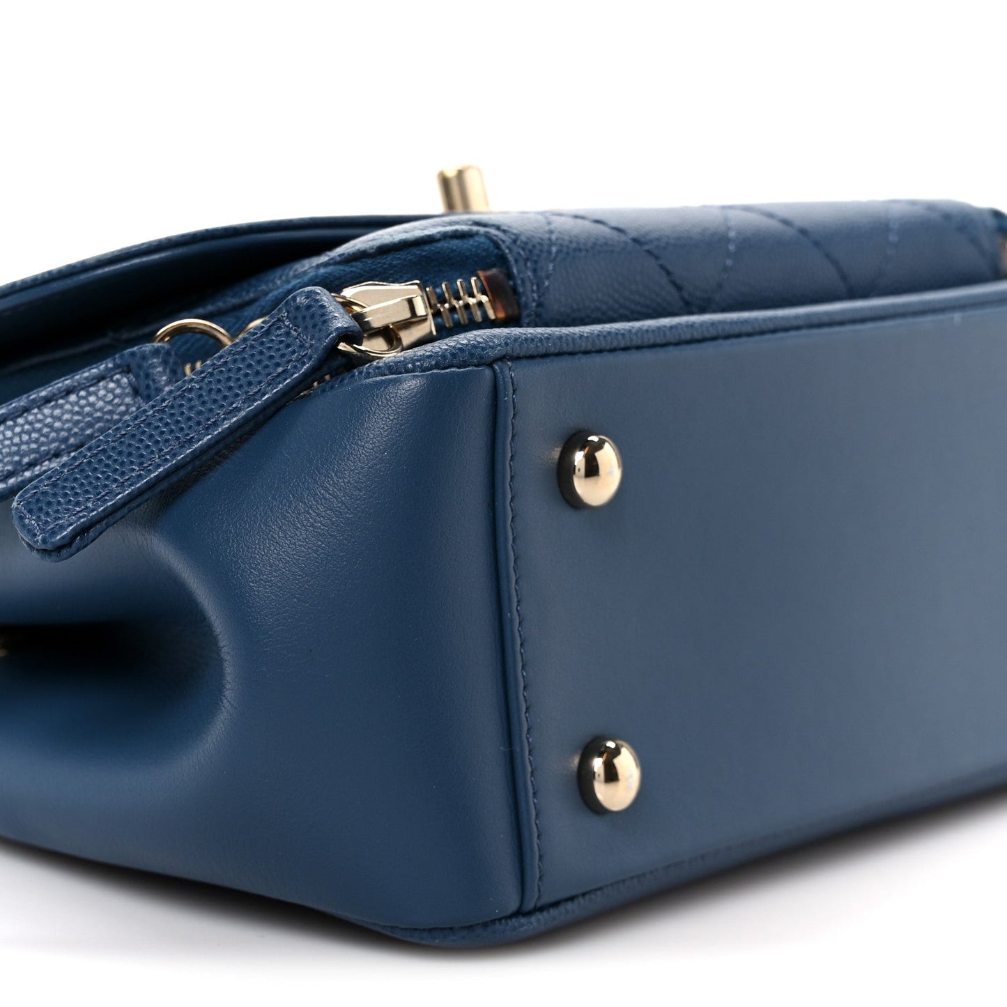 Caviar Quilted Small Business Affinity Flap Blue