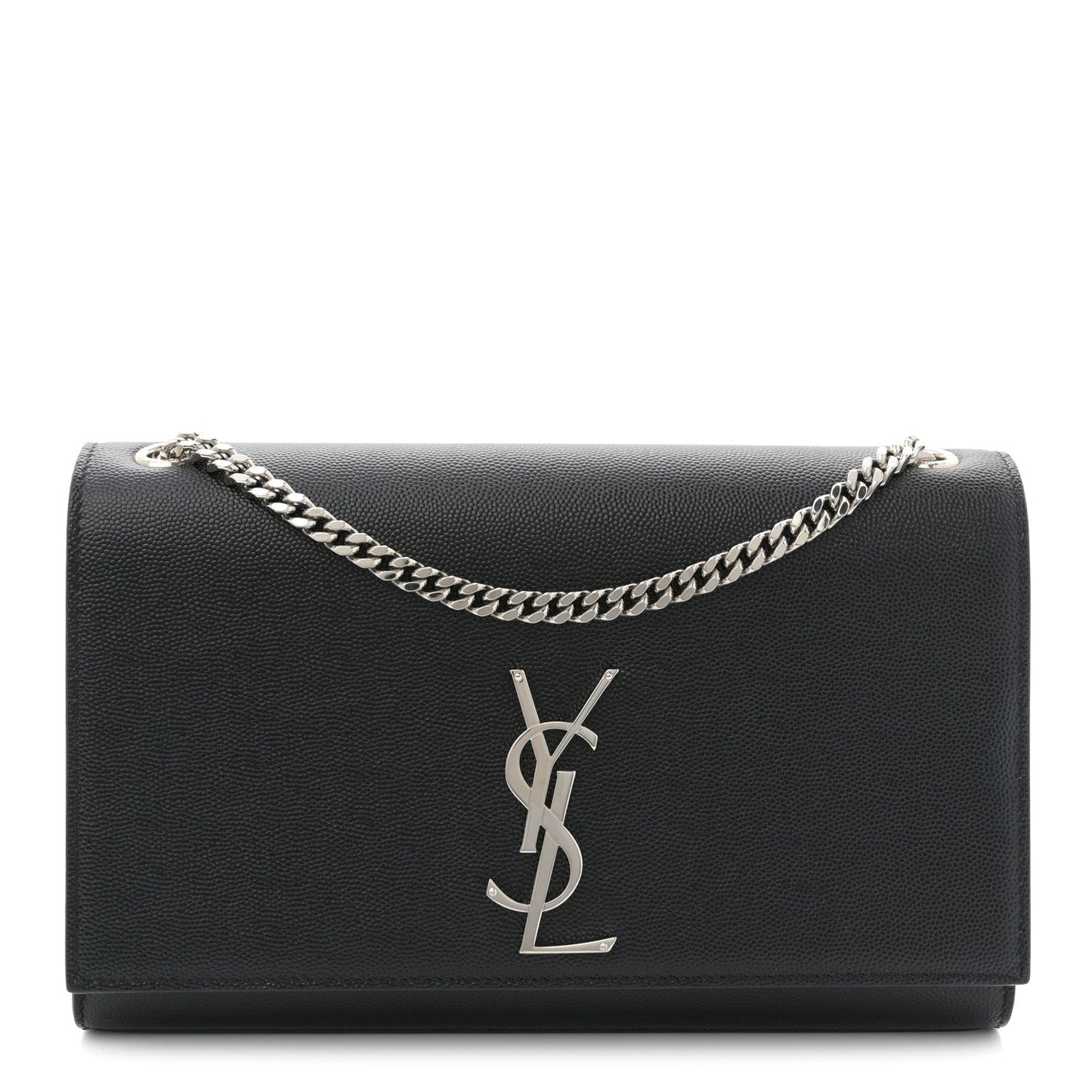 Grain De Poudre Medium Classic Monogram Kate Satchel Black