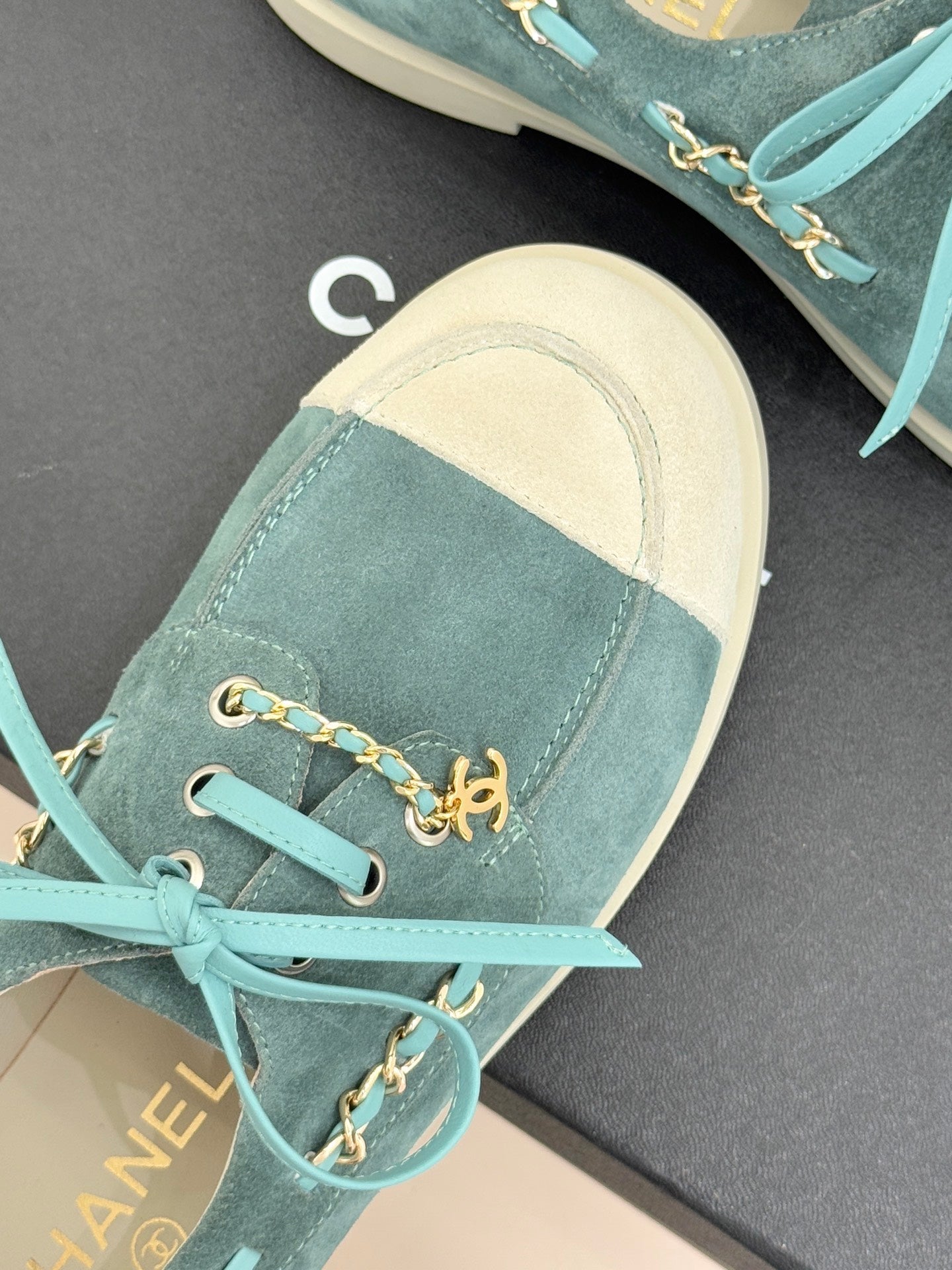 CC Cruise 25/26 Moccasins Steel Teal White Suede
