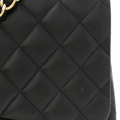 Lambskin Quilted Jumbo Single Flap Black