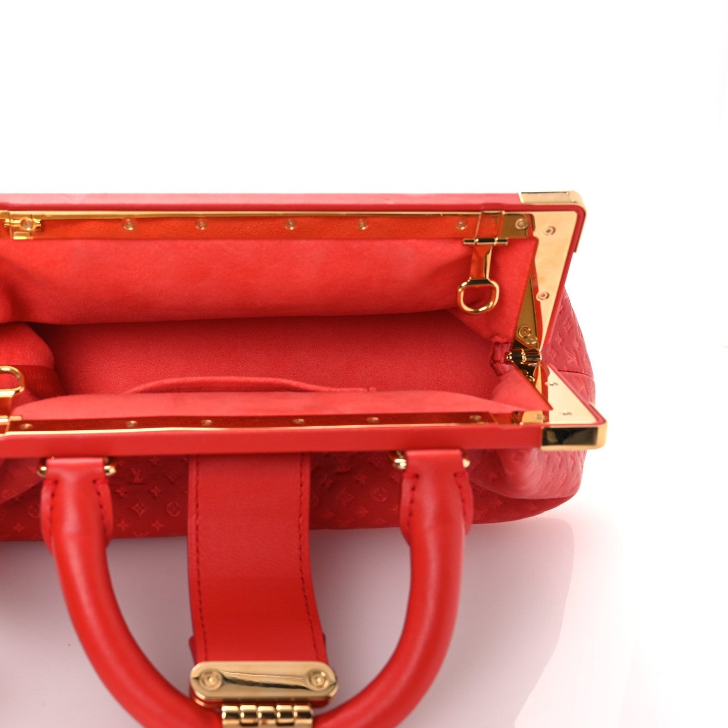 Calfskin Nanogram Embossed Clutch Red