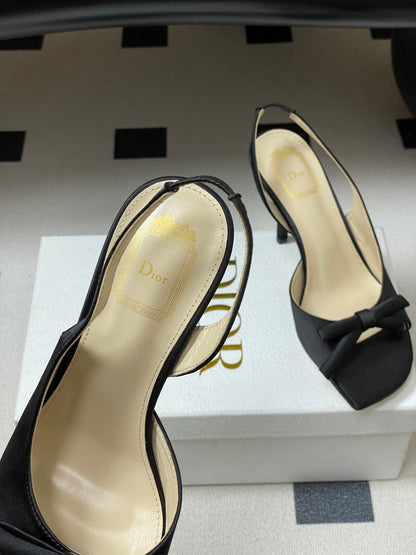 CD 26 Slingback 85 Black Leather Silk 593606