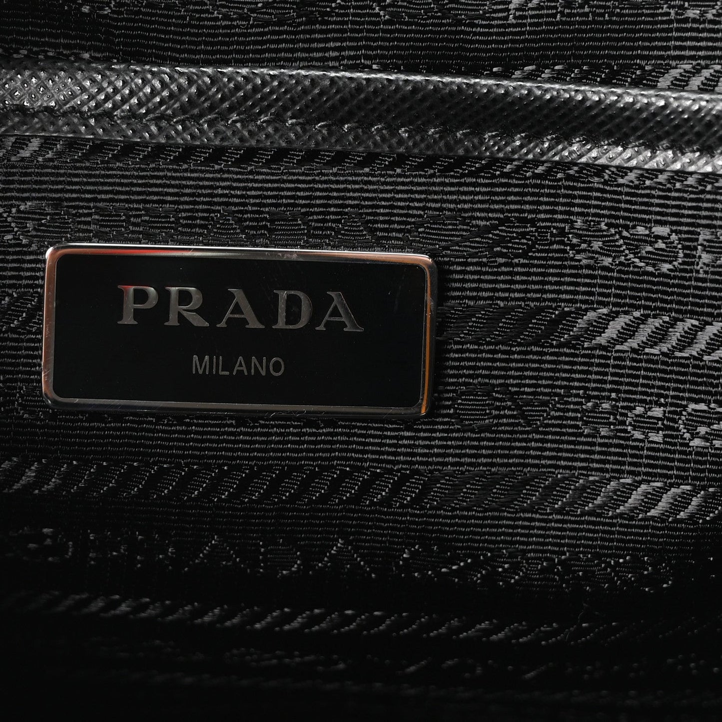 Tessuto Nylon Saffiano Medium Backpack Black