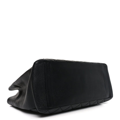 Caviar Quilted Grand Shopping Tote GST Black