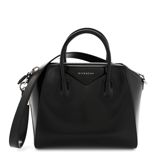 Shiny Lord Calfskin Small Antigona Black