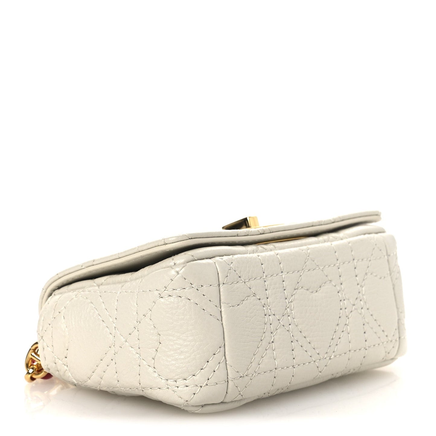 Calfskin Heart Cannage Dioramour Micro Bag Latte