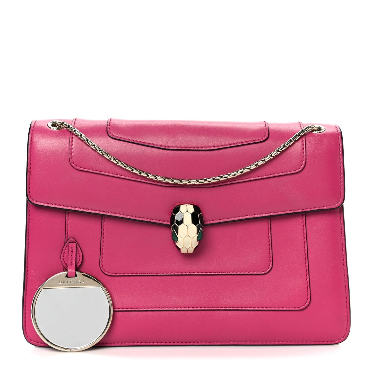 Calfskin Serpenti Forever Snake Strap Crossbody Bag Pink