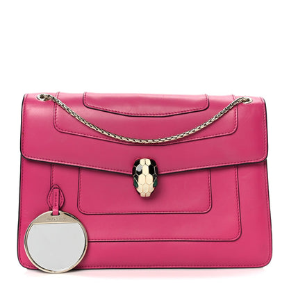 Calfskin Serpenti Forever Snake Strap Crossbody Bag Pink